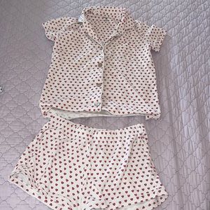 Red hart roller rabbit polo pajamas